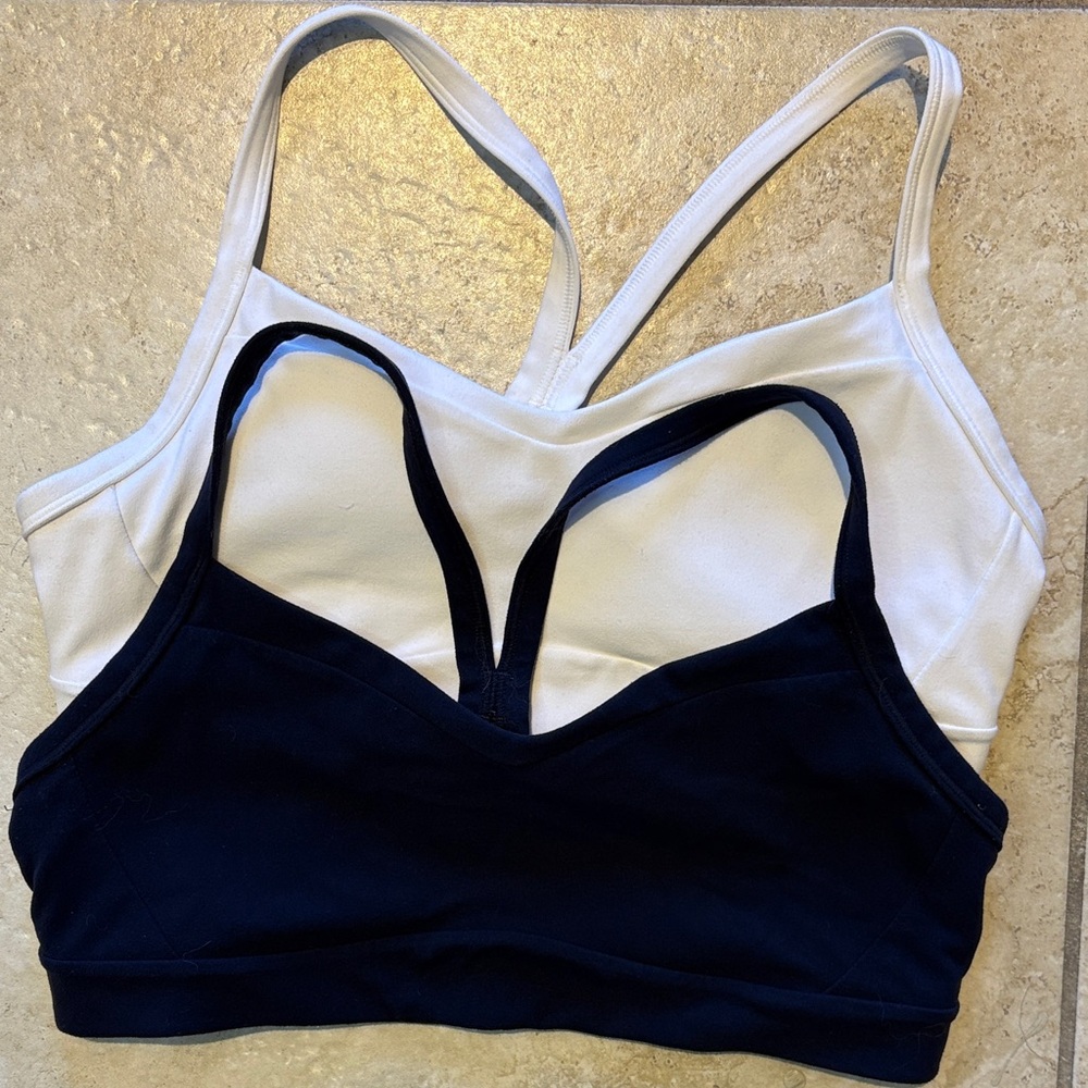 Athleta Navy Blue and White Sports Bras - Picture 1 of 6